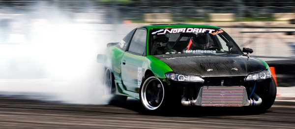 Car drifting sideways