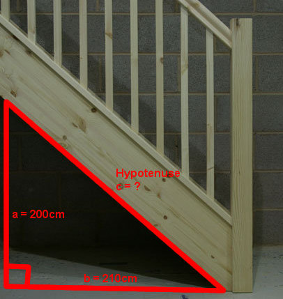 Diagram of triangle shape under stairs