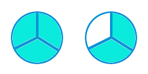 Diagram of one and two-thirds of a circle